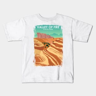 Valley of Fire State Park Vintage Travel Poster Kids T-Shirt